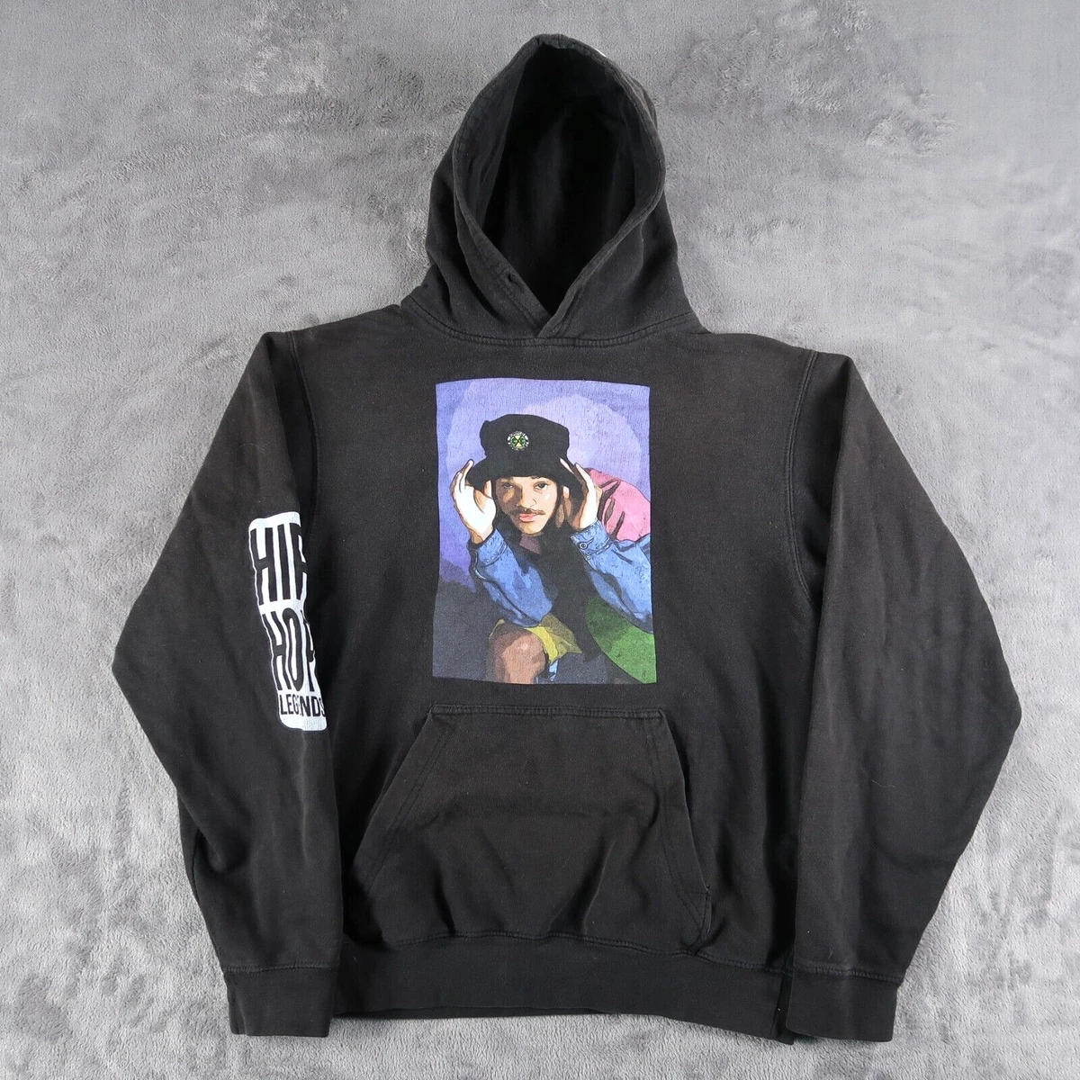 Vintage Will Smith Cross Colours S Hip Hop Legends Hoodie Rap Sweatshirt  Black