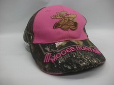 Moose Hunter Hat Pink Camo Hook Loop Baseball Cap