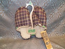 New Womens SANUK Rugburn Purple/Grey Plaid Fur Slippers Slides Indoor Shoes