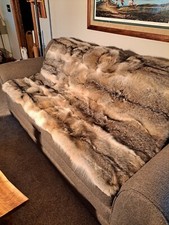 Real Dakota Coyote Fur Blankets