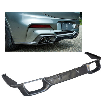 Carbon Fiber 3D Style Rear Bumper Lip Diffuser Spoiler For BMW X4M F98 2018UP