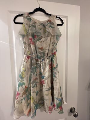 Ted Baker Seedda Floral Dress Cream Dress - Size 0 | eBay