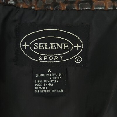 Selene Sport Jacket Full Zip Retro Vinyl Size S Vintage 90s Croc