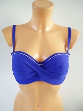 Image of UK 30E PANACHE ANYA VOYAGE BANDEAU COLBALT BLUE UNDERWIRED BIKINI TOP 1043