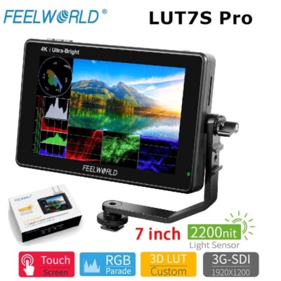 FEELWORLD LUT7S PRO 7'' Camera Field Monitor 3D LUT Touch Screen 3G-SDI HDMI IPS