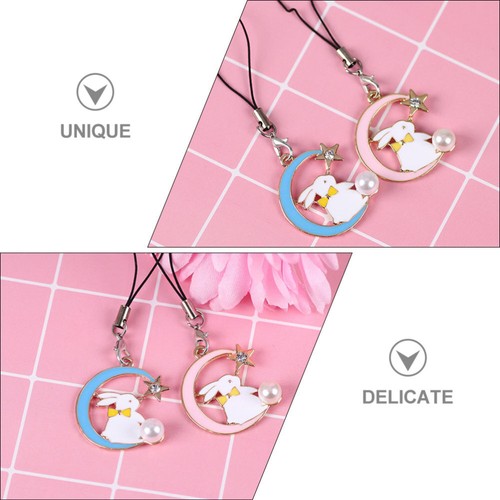 2 Pcs Alloy Pendant Keychain Lovers Men and Women Cell Phone Charm Strap - 第 8/12 張圖片