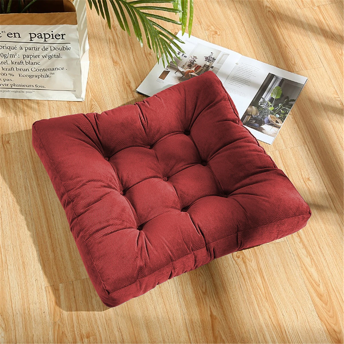 Floor Pillow Meditation Pillow Solid Thick Tufted Seat Cushion For Living  Room