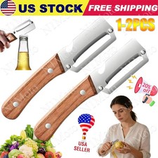 1-2PCS 2 in 1 Multi Functional Vegetable Peeler with Bottle Opener and Wooden Ha