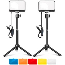 2er-Pack LED Videolicht Dimmbares Kamera Licht mit Einstellbar Stativ Ständer...
