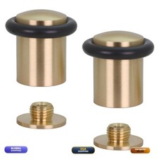EVI 1082U Brass Door Stopper Pack of 2 0.95x1.38in
