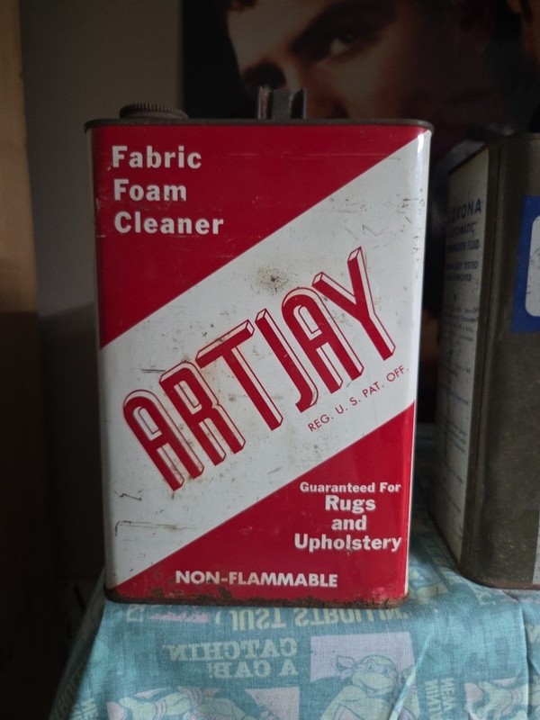 Vintage ARTJAY FABRIC CLEANER GALLON CAN - empty