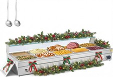 WILPREP 10-1/2Pan Commercial Food Warmer with Sneeze Guard, Used