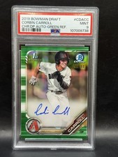 Corbin Carroll 2019 Bowman Draft Chrome 1st Auto RC Green Refractor /99 - PSA 9
