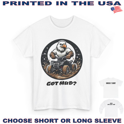 Digirods American Bald Eagle ATV 4 Wheeler Trail Rider Got Mud Cartoon T Shirt
