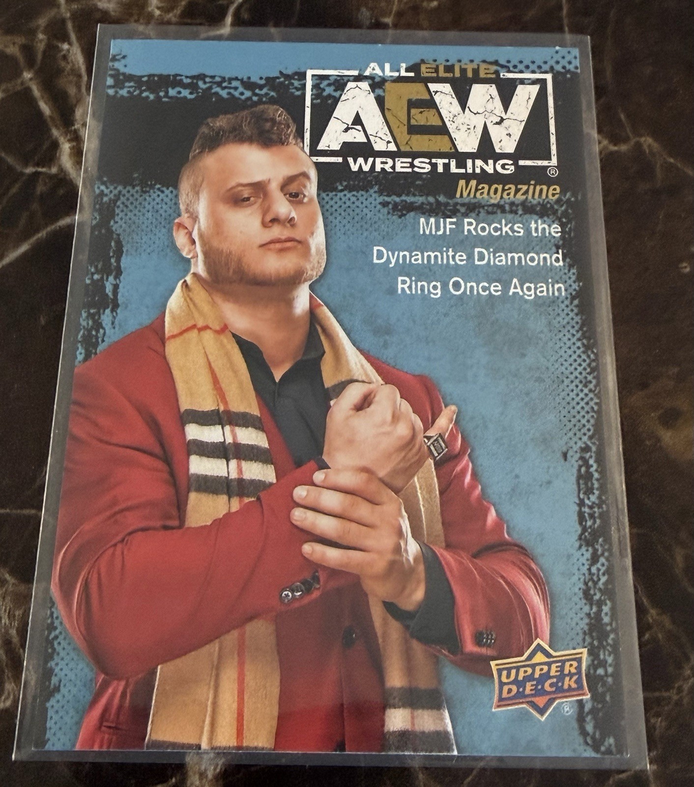 2021 Upper Deck AEW First Edition #94 MJF Blue Magazine Cover Rookie Card