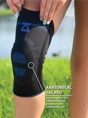 Zensah Elite Knee Compression Sleeve Brace with Patella Gel Pad - PICK SIZE