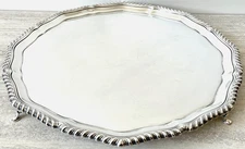 Barker Bothers Silver Plate Salver Tray - C. 1885 – Large 18inch or 46cm diam
