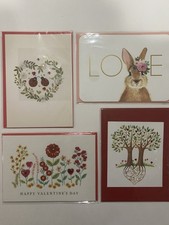 4 PAPYRUS lot VALENTINE'S DAY greeting cards envelopes NEW Love Friends Kids