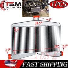 24"x13"x 3.5" 2-In-1-Out Twin Turbo Intercooler Dual 2.5 Inlet /3" Center Outlet