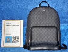Gucci Interlocking G Backpack GG Supreme Monogram Canvas Black 704017