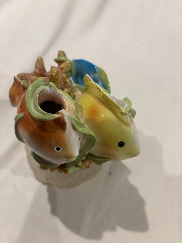 Soporte para cepillo de dientes accesorio de baño tropical colorido pescado y coral Foto 4 de 4