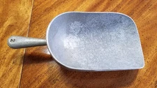 Vintage Lg Cast Aluminum Scoop #2 Farm Feed, Grain, Ice, Flour, 12” Long 5” Wide