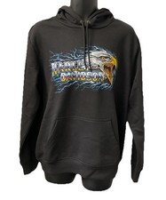 Harley Davidson Men's Eagle Strike Hooded Pullover Sweatshirt Black 3002393