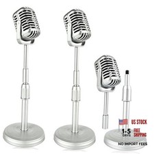 2 Pcs Vintage Microphone Prop Liftable Retro Microphone Prop Model Fake with