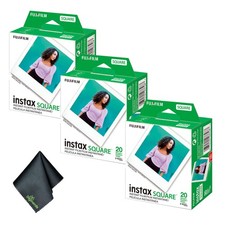 Fujifilm instax SQUARE Instant Film 60 Exposures  Microfiber Cleaning Cloth