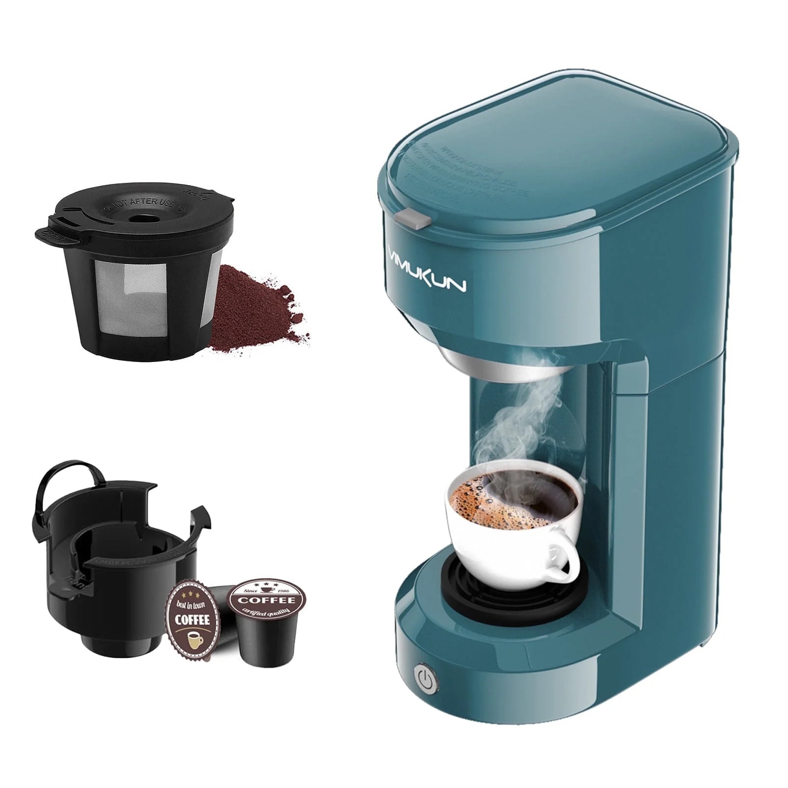 Single Serve Coffee Maker for K-Cup, Single Cup Capsule and Ground Coffee