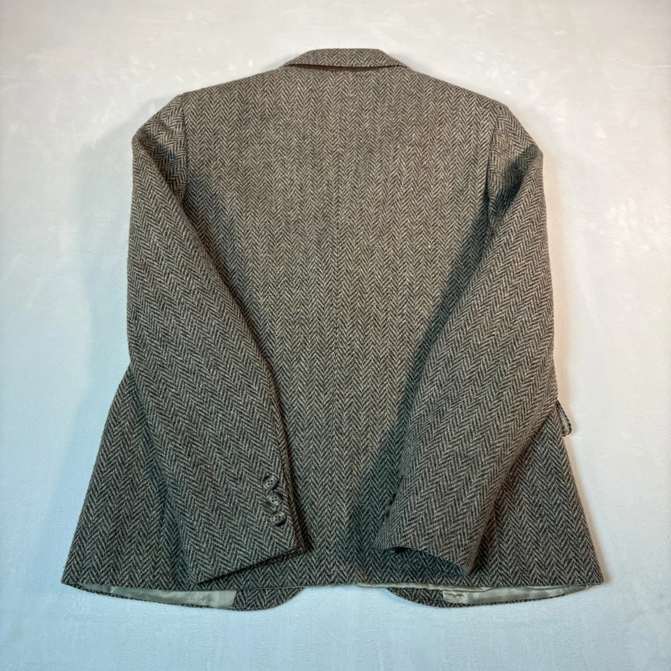 Blazer feminino vintage JG Hook 100% lã tweed grossa tamanho 8 espinha de peixe feito nos EUA - Imagem 3 de 4