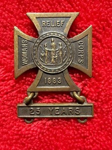 Vintage Womans Relief Corp 1883 Ladder Pin / Medal - 25 Years