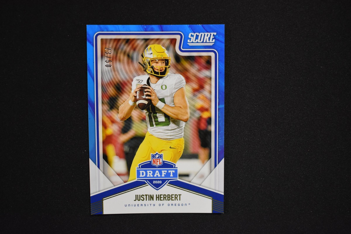 Justin Herbert Panini Score NFL Draft #NFL3 Gold Zone