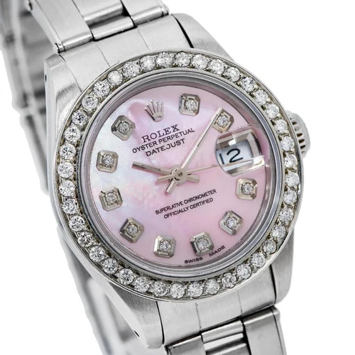 Rolex Datejust 26mm Pink MOP Diamond Dial Oyster Bracelet 6916 - Picture 3 of 6