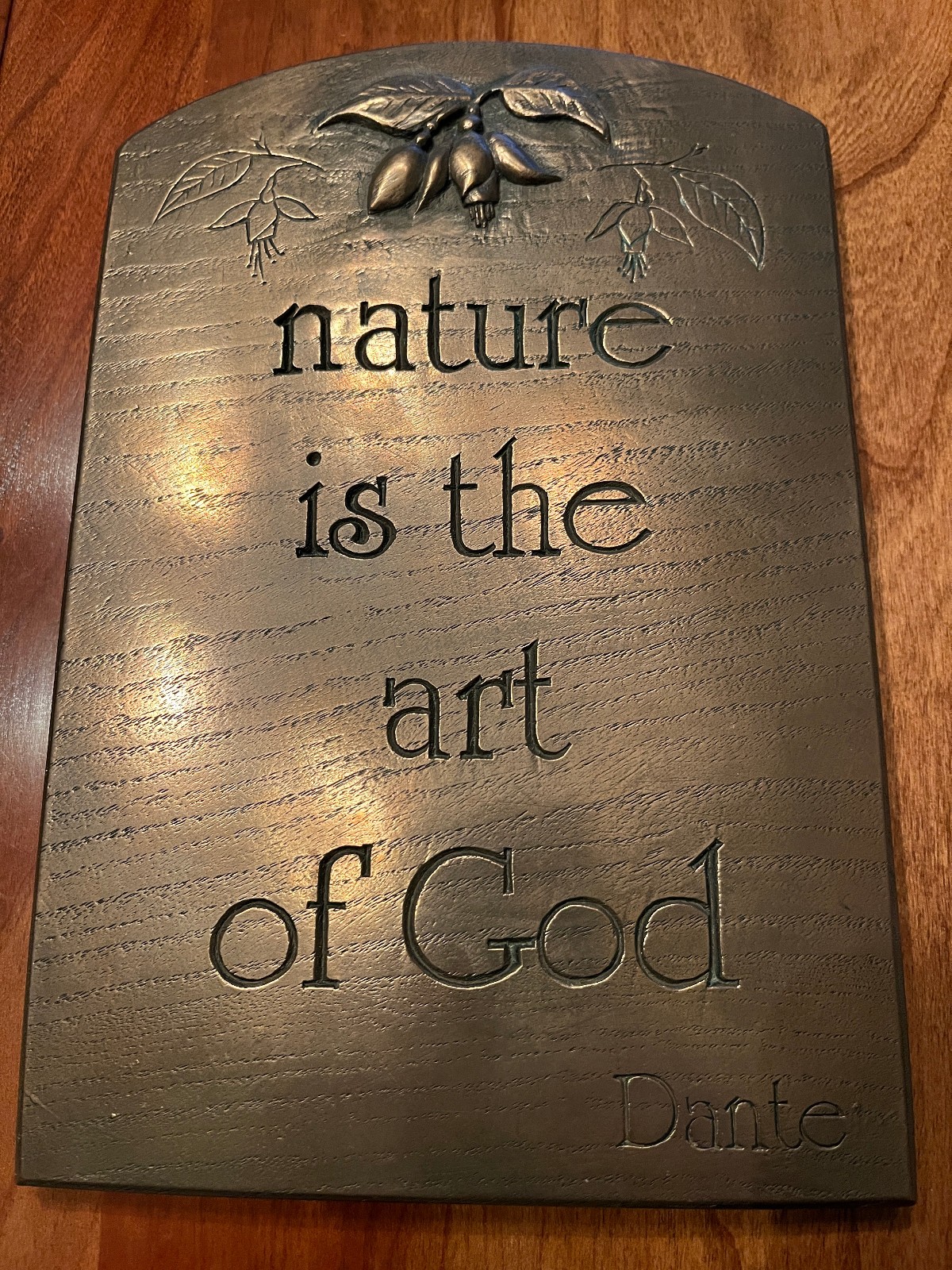 Wild Goose Studio Nature is the art of God Bronze Plaque Irish Craft Ireland