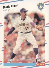 1988 Fleer #160 Mark Clear Milwaukee Brewers Free Shipping!
