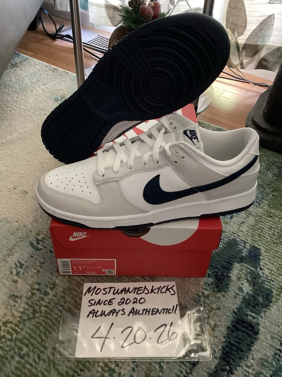 Preços baixos em Nike Dunk Low White Midnight Navy | eBay