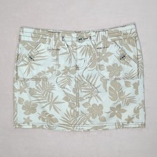 vintage y2k hibiscus tropical mini skirt sz 1 coconut girl beachy beach sunmer