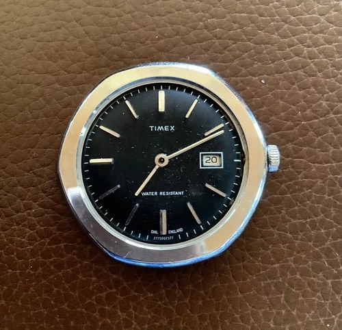 Vintage 1974 Timex Marlin Series Calendar Hexagon Mechanical Men's Watch, parts