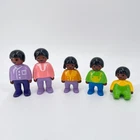 Vintage 1990 Playmobil 123 Black Family Figures Set of 5 Toddler Toys Geobra