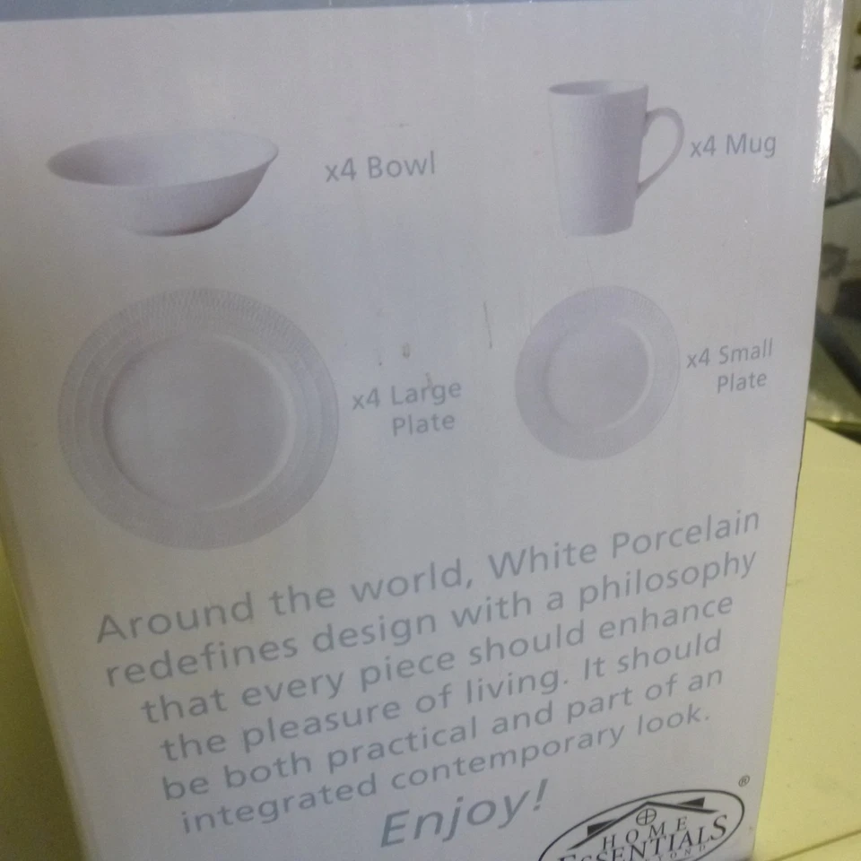 Dinnerware 16 Pc - Home Essentials Dinnerware Collection - fine porcelain - NEW - Image 2 of 4