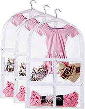 3 Packs Clear Kids Dance Costume Garment Bags,Garment Bag 35 Inch for Dance Comp