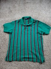 Vintage Polo Ralph Lauren Polo Shirt XL Green Striped Short Sleeve Cotton 90s