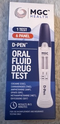 MGC 6 Panel D-Pen Oral Fluid Drug Test for Multiple Substances, Exp. 07/2026