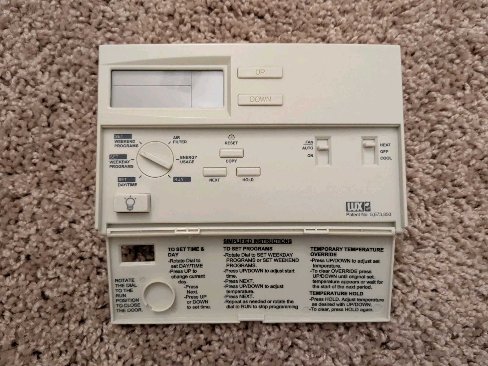 Lux  Tx9000lc  Ac Heat Hvac - Tested Working