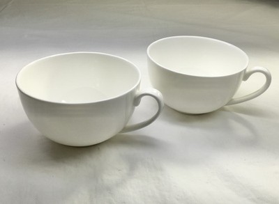 Wilmax England Fine Porcelain White Tea Cups 3-7/8'' Wide Rim, Vintage Lot Of 2.