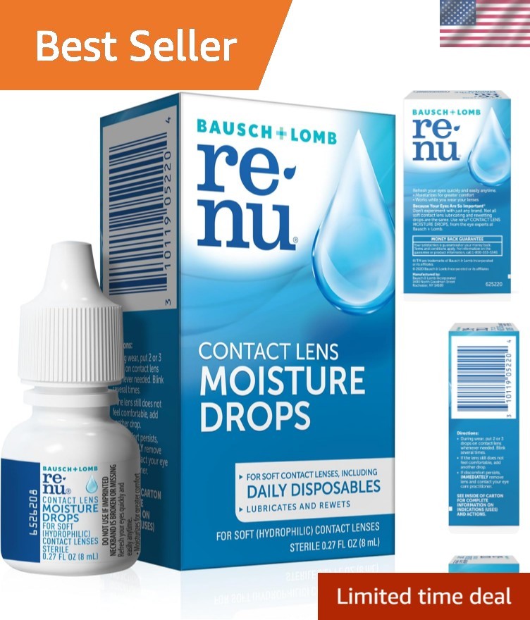 , Rewetting Drops For Contact Lenses, Rehydrates Soft & Di..