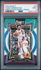 PSA 9 Cade Cunningham 2024 Select Green White Purple Prizm Detroit Pistons NBA