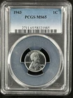 1943  1C  Lincoln Wheat One Cent  PCGS MS65  58321985