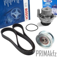 BOSCH Zahnriemen + Spannrolle + GRAF Wapu für Audi A3 A4 Seat Skoda VW 1.6